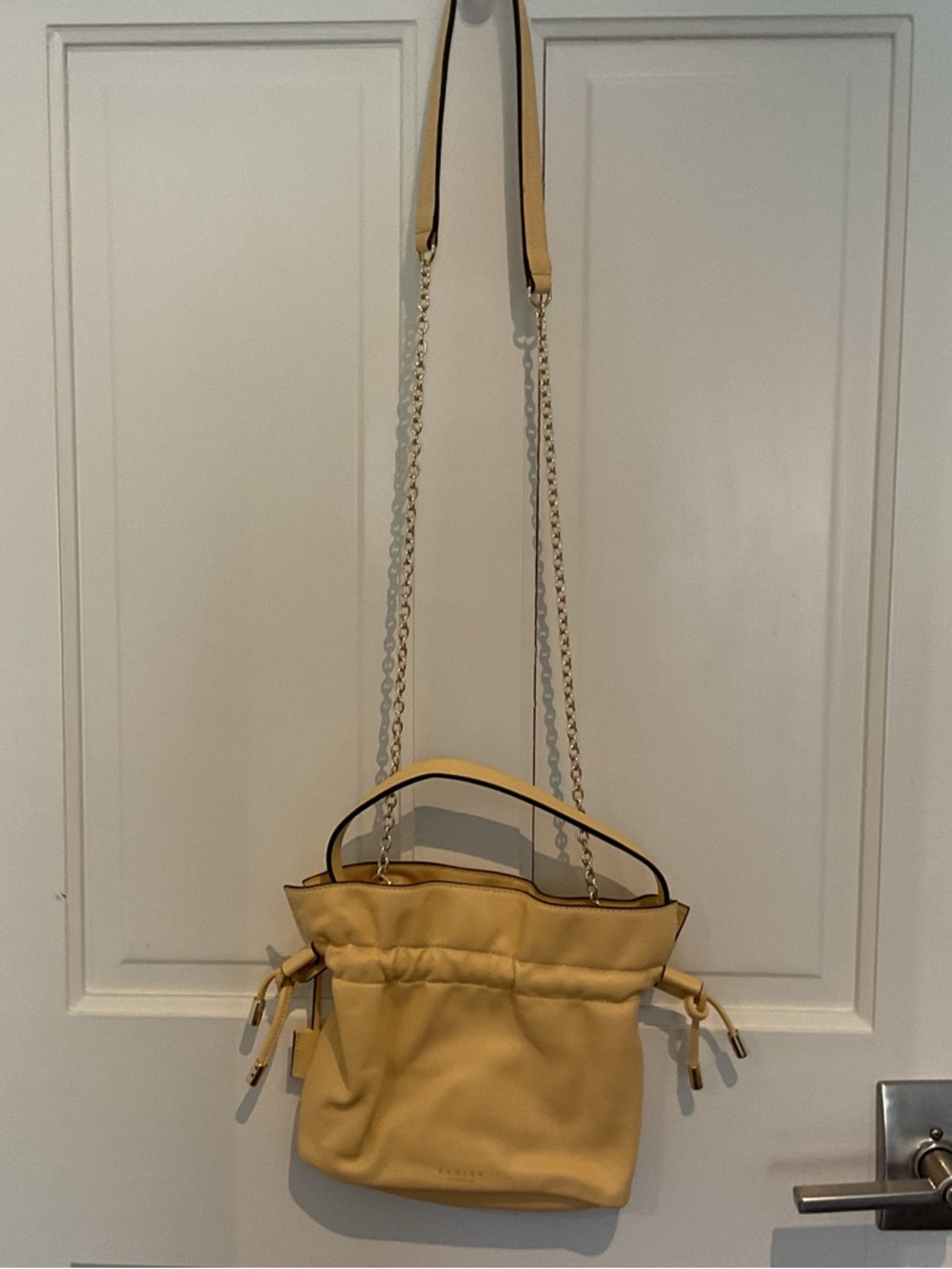 RADLEY LONDON Yellow Drawstring Chain Handle Crossbody Bag